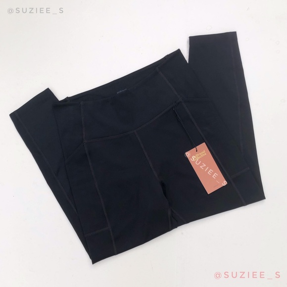 Girlfriend Collective Leggings Pocket High Rise Compressive 7/8 Black Large NWT - Picture 14 of 15